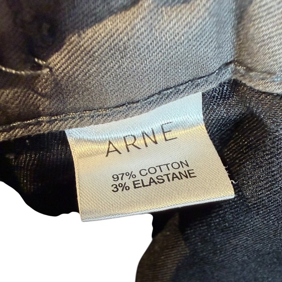 Arne Mens Slim Fit Side Adjuster Trousers Taupe Grey Stretch Cotton Pants 34R - Picture 8 of 10